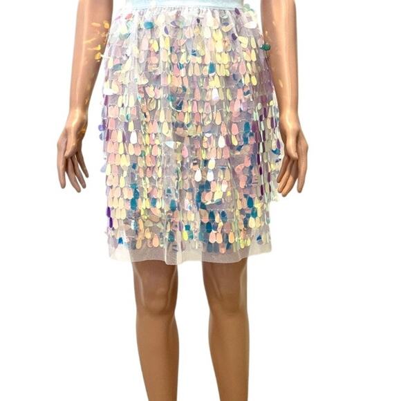 Unicorn tears iridescent multicolor mermaid sequin skirt small SK 2871 - Picture 1 of 11